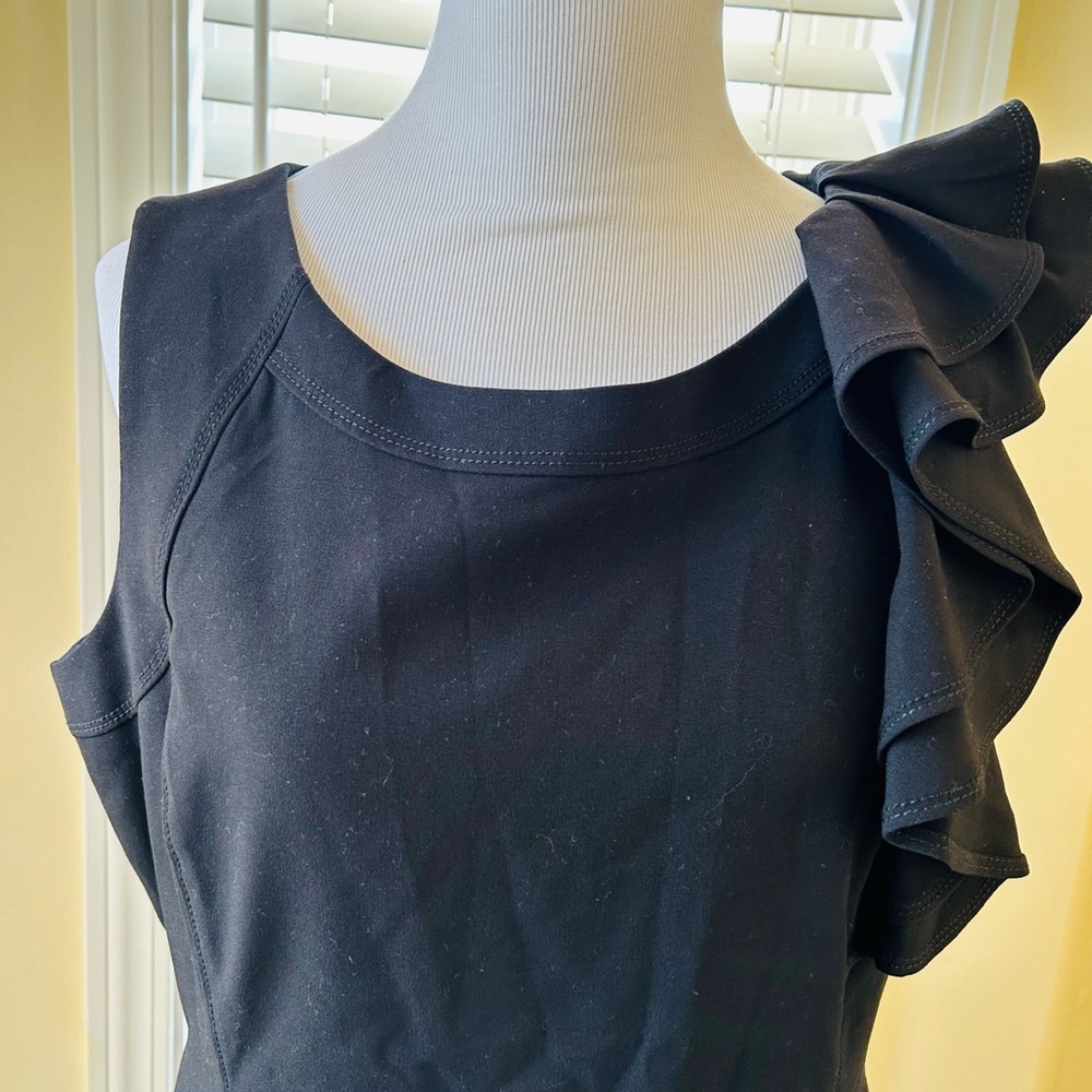 Absolutely gorgeous black with on one shoulder ruffle dress! Wore only once!